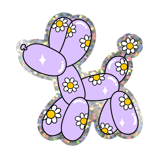 Ballon Dog Glitter Sticker